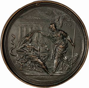 Lotto di nove medaglie commemorative in bronzo. Fine secolo XVII/metà secolo XVIII  - Asta Incanti d'Arte - Associazione Nazionale - Case d'Asta italiane