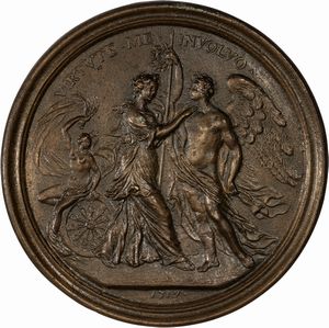 Lotto di nove medaglie commemorative in bronzo. Fine secolo XVII/metà secolo XVIII  - Asta Incanti d'Arte - Associazione Nazionale - Case d'Asta italiane