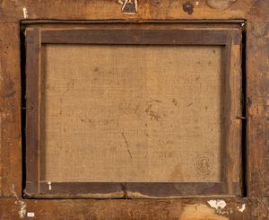 Scuola romana, secolo XIX : Veduta del Tempio di Ercole e della Fontana dei Tritoni a Roma  - Asta Incanti d'Arte - Associazione Nazionale - Case d'Asta italiane