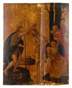 Scuola veneto-cretese, fine secolo XVI - Battesimo di Cristo