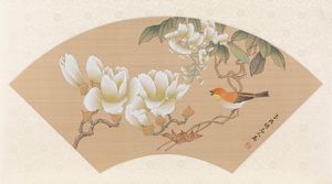 CINQUE VENTAGLI DIPINTI SU SETA  - Asta Incanti d'Arte - Associazione Nazionale - Case d'Asta italiane