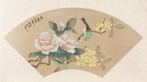 CINQUE VENTAGLI DIPINTI SU SETA  - Asta Incanti d'Arte - Associazione Nazionale - Case d'Asta italiane