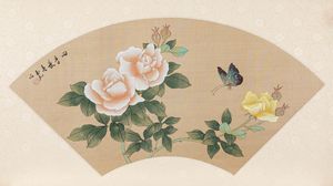 CINQUE VENTAGLI DIPINTI SU SETA  - Asta Incanti d'Arte - Associazione Nazionale - Case d'Asta italiane