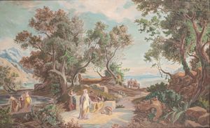 Scuola europea, secolo XIX - Incontro tra Ulisse e Nausicaa