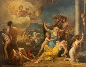 SCUOLA NEOCLASSICA - Apollo e Artemide uccidono i Niobidi
