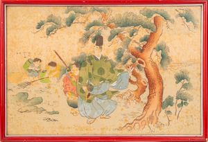 Coppia di dipinti su carta di riso  - Asta Incanti d'Arte - Associazione Nazionale - Case d'Asta italiane