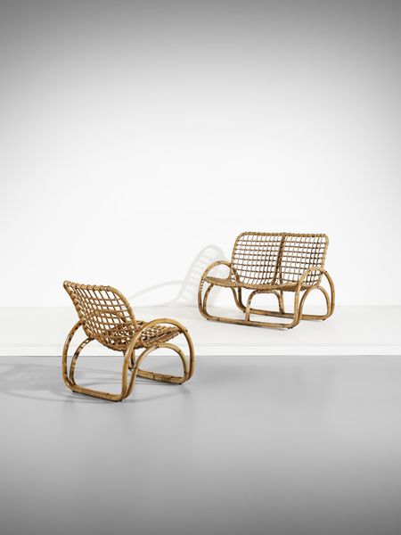 MANIFATTURA ITALIANA : Poltrona e divanetto.  - Asta Asta 503 | DESIGN E ARTI DECORATIVE DEL NOVECENTO Virtuale - Associazione Nazionale - Case d'Asta italiane