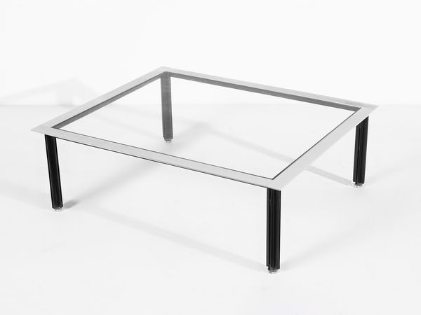 LUIGI CACCIA DOMINIONI : Tavolino da salotto della serie Fasce Cromate per Azucena, Milano.  - Asta Asta 503 | DESIGN E ARTI DECORATIVE DEL NOVECENTO Virtuale - Associazione Nazionale - Case d'Asta italiane
