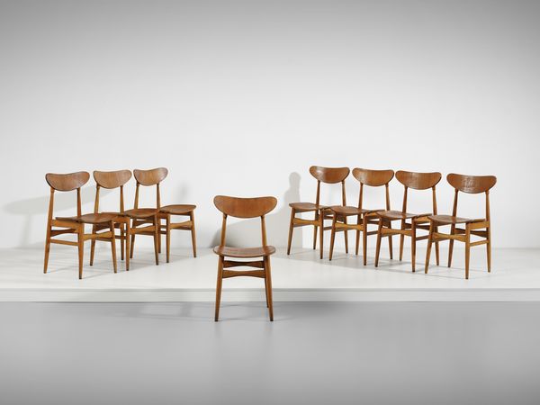 MANIFATTURA DANESE : Otto sedie.  - Asta Asta 503 | DESIGN E ARTI DECORATIVE DEL NOVECENTO Virtuale - Associazione Nazionale - Case d'Asta italiane