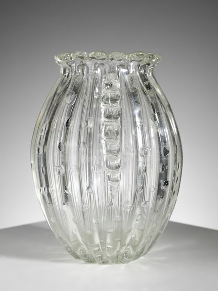 MANIFATTURA MURANESE : Vaso ovoidale costolato decorato da morise.  - Asta Asta 503 | DESIGN E ARTI DECORATIVE DEL NOVECENTO Virtuale - Associazione Nazionale - Case d'Asta italiane