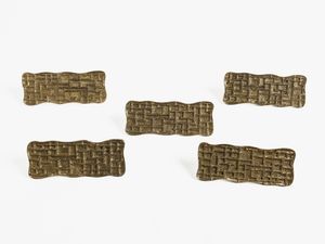 MANIFATTURA ITALIANA : Cinque maniglie.  - Asta Asta 503 | DESIGN E ARTI DECORATIVE DEL NOVECENTO Virtuale - Associazione Nazionale - Case d'Asta italiane