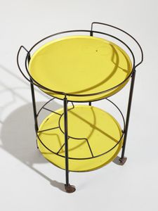 MANIFATTURA ITALIANA : Carrello portavivande con portabottiglie e vassoi rimovibili.  - Asta Asta 503 | DESIGN E ARTI DECORATIVE DEL NOVECENTO Virtuale - Associazione Nazionale - Case d'Asta italiane