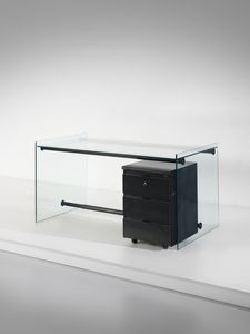 GALLOTTI E RADICE : Scrivania con cassettiera su ruote.  - Asta Asta 503 | DESIGN E ARTI DECORATIVE DEL NOVECENTO Virtuale - Associazione Nazionale - Case d'Asta italiane