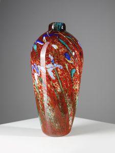 MANIFATTURA MURANESE : Vaso decorato con motivi vegetali.  - Asta Asta 503 | DESIGN E ARTI DECORATIVE DEL NOVECENTO Virtuale - Associazione Nazionale - Case d'Asta italiane