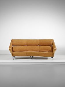 MANIFATTURA ITALIANA : Divano a tre posti.  - Asta Asta 503 | DESIGN E ARTI DECORATIVE DEL NOVECENTO Virtuale - Associazione Nazionale - Case d'Asta italiane