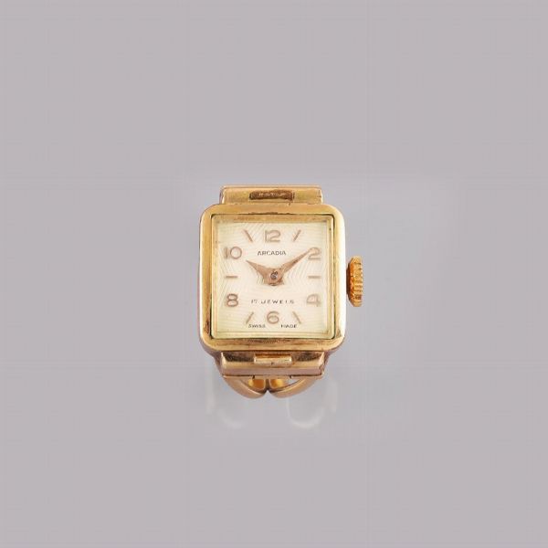 ARCADIA : Anello Orologio  - Asta GIOIELLI DEL CUORE - Associazione Nazionale - Case d'Asta italiane