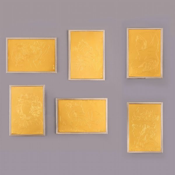 LOTTO DI SEI PLACCHE-MULTIPLO  - Asta GIOIELLI DEL CUORE - Associazione Nazionale - Case d'Asta italiane