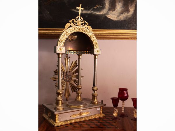 Tabernacolo in metallo e legno  - Asta Due case fiorentine - Associazione Nazionale - Case d'Asta italiane