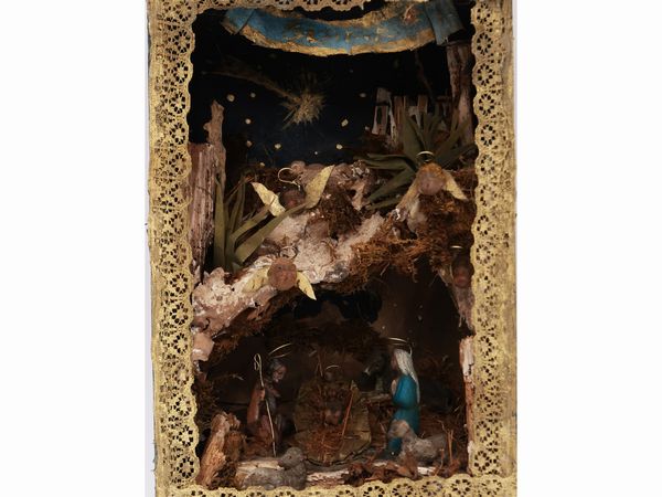 Presepe in cera policroma  - Asta Due case fiorentine - Associazione Nazionale - Case d'Asta italiane