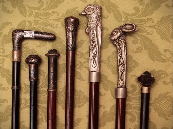 Collezione di sette bastoni da passeggio d'epoca  - Asta Due case fiorentine - Associazione Nazionale - Case d'Asta italiane
