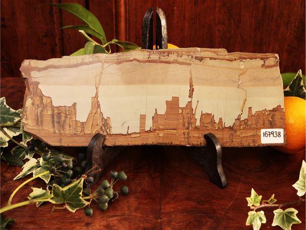 Placca in pietra Paesina  - Asta Due case fiorentine - Associazione Nazionale - Case d'Asta italiane