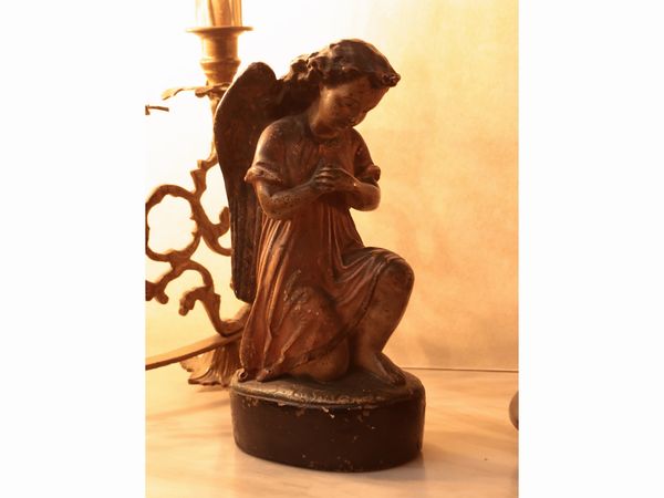 Coppia di angeli in gesso policromo  - Asta Due case fiorentine - Associazione Nazionale - Case d'Asta italiane