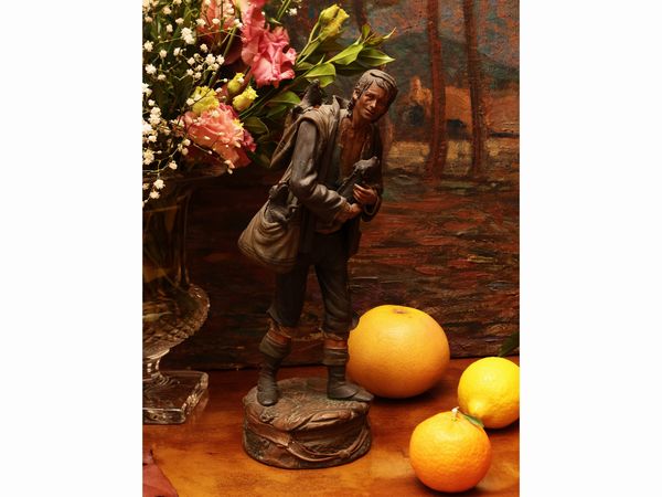 Figura da presepe in gesso policromo  - Asta Due case fiorentine - Associazione Nazionale - Case d'Asta italiane