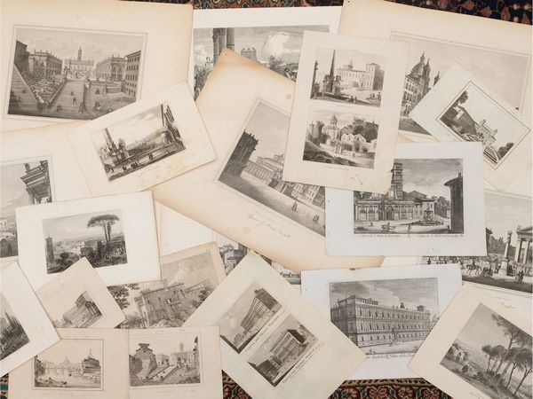 Raccolta di ventidue stampe su Roma  - Asta Due case fiorentine - Associazione Nazionale - Case d'Asta italiane