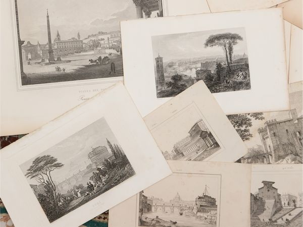 Raccolta di ventidue stampe su Roma  - Asta Due case fiorentine - Associazione Nazionale - Case d'Asta italiane