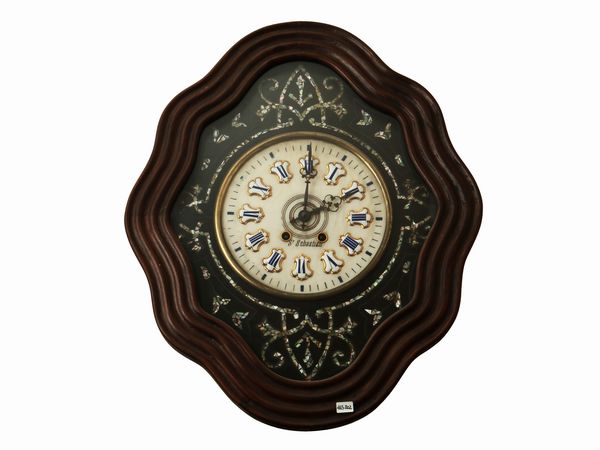 Orologio da parete in legno ebanizzato, S. Sebastian  - Asta Due case fiorentine - Associazione Nazionale - Case d'Asta italiane