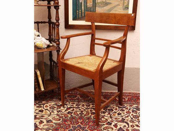 Poltroncina rustica in ciliegio  - Asta Due case fiorentine - Associazione Nazionale - Case d'Asta italiane