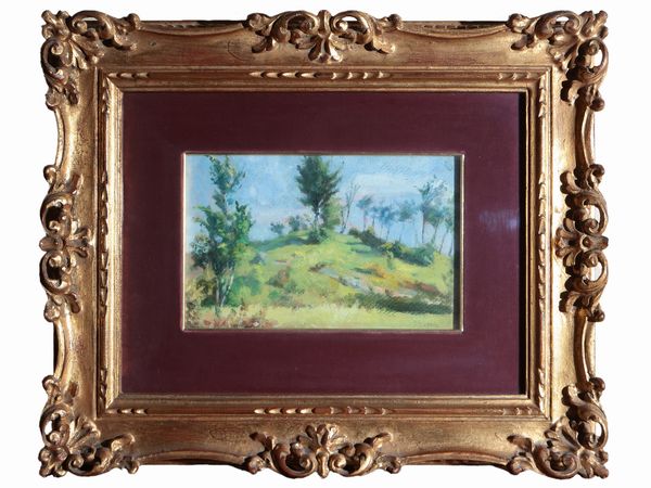 Giovanni Pecchioli : Paesaggio con alberi  - Asta Due case fiorentine - Associazione Nazionale - Case d'Asta italiane