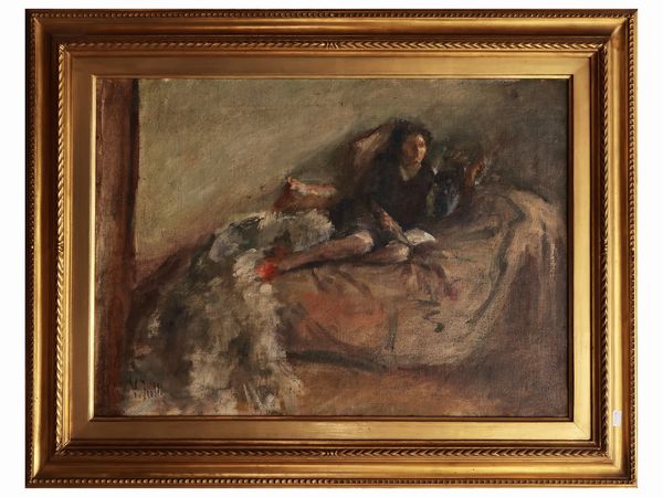 Vincenzo Irolli : La lettura  - Asta Due case fiorentine - Associazione Nazionale - Case d'Asta italiane