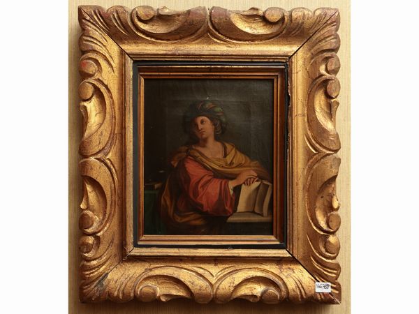 Scuola napoletana del XIX secolo : Sibilla Cumana, da Domenico Zampieri detto il Domenichino  - Asta Due case fiorentine - Associazione Nazionale - Case d'Asta italiane