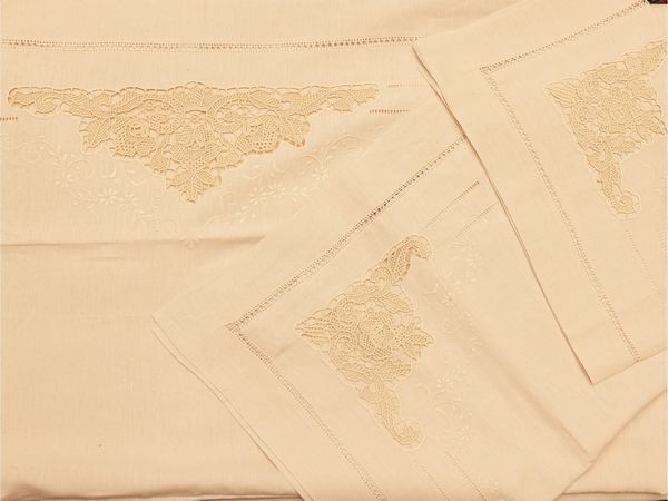 Lenzuolo matrimoniale in lino  - Asta Due case fiorentine - Associazione Nazionale - Case d'Asta italiane