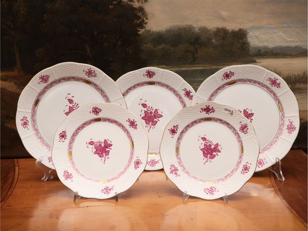 Servizio di piatti in porcellana, Indian Basket, Herend  - Asta Due case fiorentine - Associazione Nazionale - Case d'Asta italiane