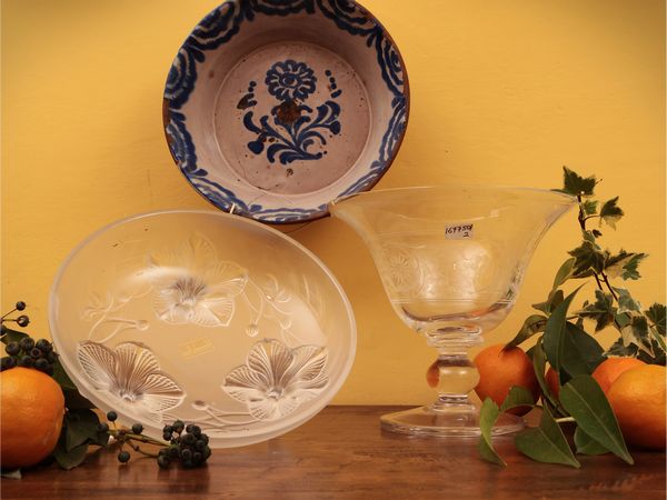 Grande alzata centrotavola in cristallo, Locchi  - Asta Due case fiorentine - Associazione Nazionale - Case d'Asta italiane