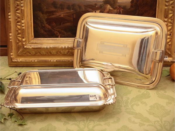 Assortimento di accessori per la tavola in metallo argentato  - Asta Due case fiorentine - Associazione Nazionale - Case d'Asta italiane