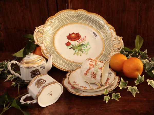 Assortimento di accessori per la tavola in porcellana d'epoca  - Asta Due case fiorentine - Associazione Nazionale - Case d'Asta italiane