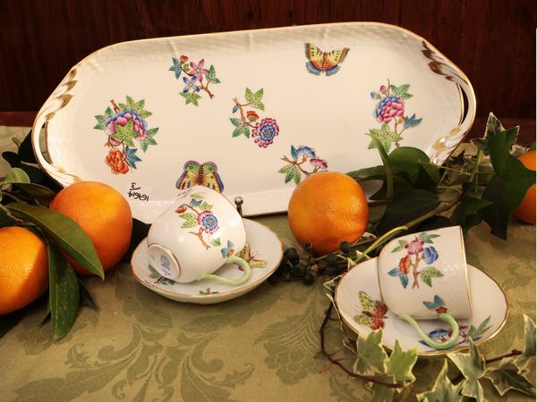 Tte--tte in porcellana, decoro Queen Victoria, Herend  - Asta Due case fiorentine - Associazione Nazionale - Case d'Asta italiane