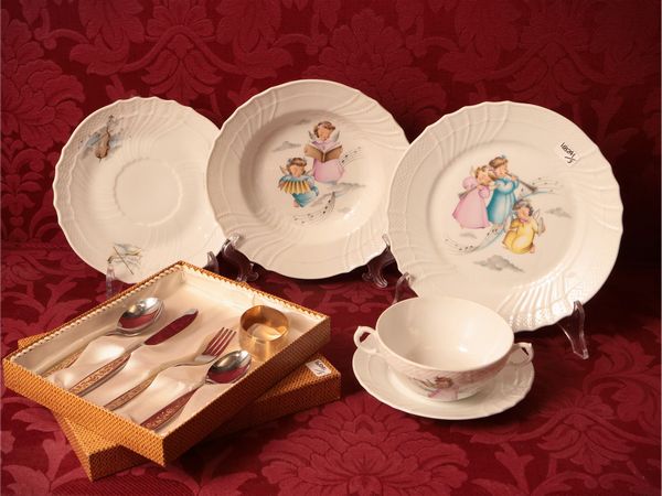 Set da pappa in porcellana, Richard Ginori  - Asta Due case fiorentine - Associazione Nazionale - Case d'Asta italiane