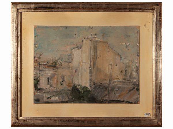 Folco Chiti Batelli : Veduta di citt 1978  - Asta Due case fiorentine - Associazione Nazionale - Case d'Asta italiane