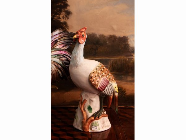 Due volatili in ceramica policroma  - Asta Due case fiorentine - Associazione Nazionale - Case d'Asta italiane