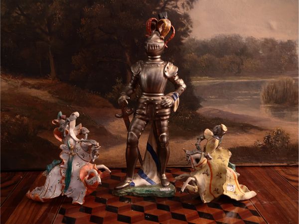 Gruppo in ceramica policroma, Zaccagnini  - Asta Due case fiorentine - Associazione Nazionale - Case d'Asta italiane