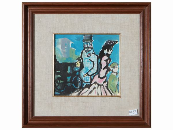 MINO MACCARI : Personaggi 1950  - Asta Due case fiorentine - Associazione Nazionale - Case d'Asta italiane