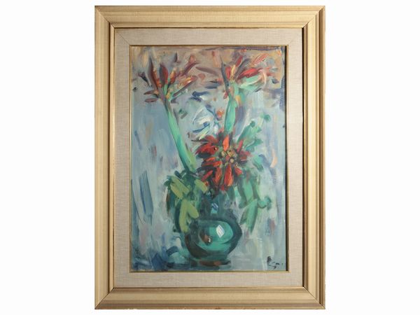 Enzo Pregno : Vaso di fiori  - Asta Due case fiorentine - Associazione Nazionale - Case d'Asta italiane