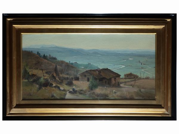 Rutilio Muti : Veduta di vallata  - Asta Due case fiorentine - Associazione Nazionale - Case d'Asta italiane