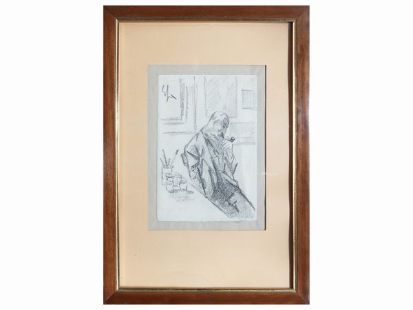 Enrico Sacchetti : Il fumatore di pipa  - Asta Due case fiorentine - Associazione Nazionale - Case d'Asta italiane