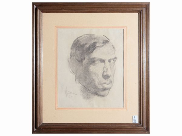 Enrico Sacchetti : Ritratto virile 1920  - Asta Due case fiorentine - Associazione Nazionale - Case d'Asta italiane