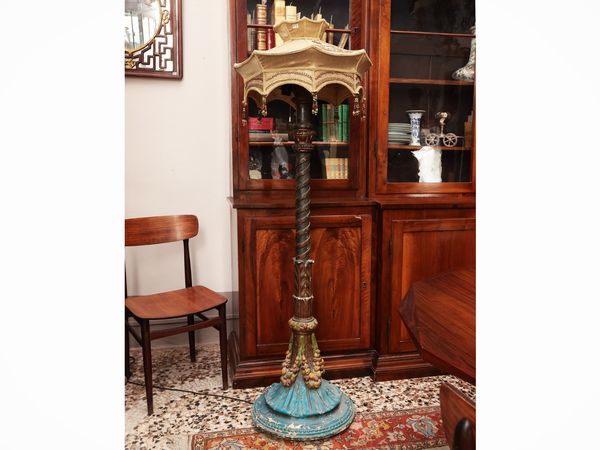 Grande torciera in legno laccato  - Asta Due case fiorentine - Associazione Nazionale - Case d'Asta italiane